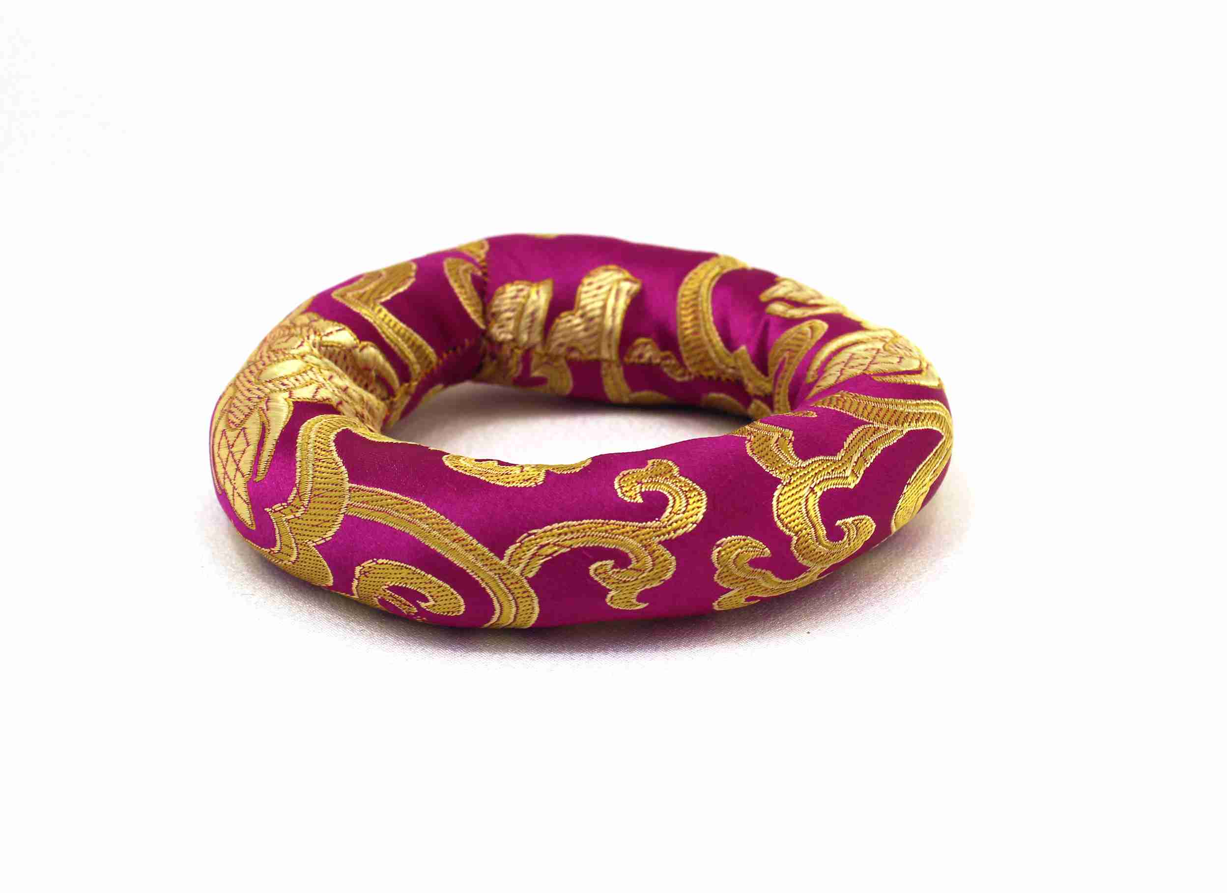 Vankúš brokátový prstencový 12,5 cm purpurový