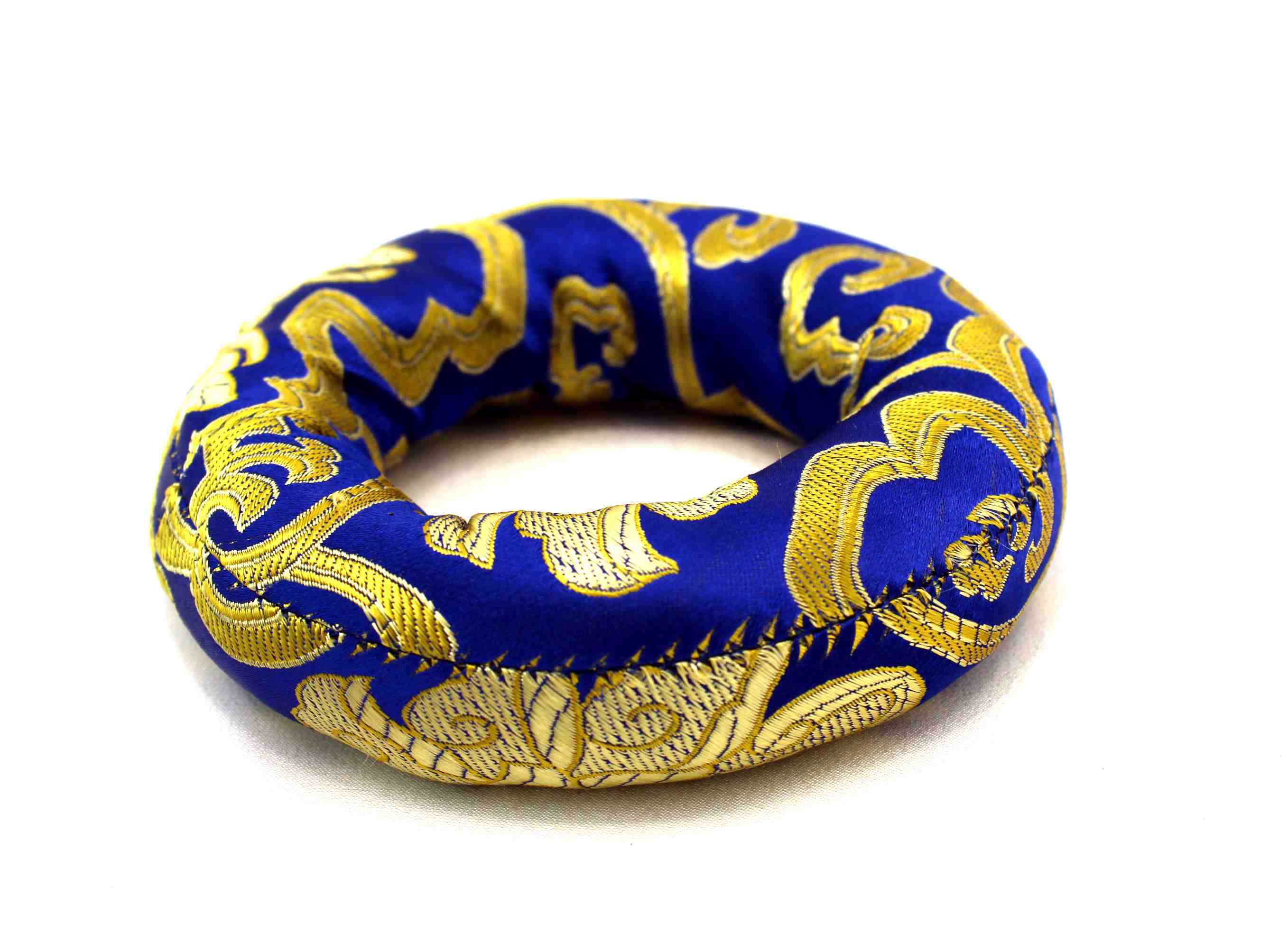 Vankúš brokátový prstencový 12,5 cm modrý