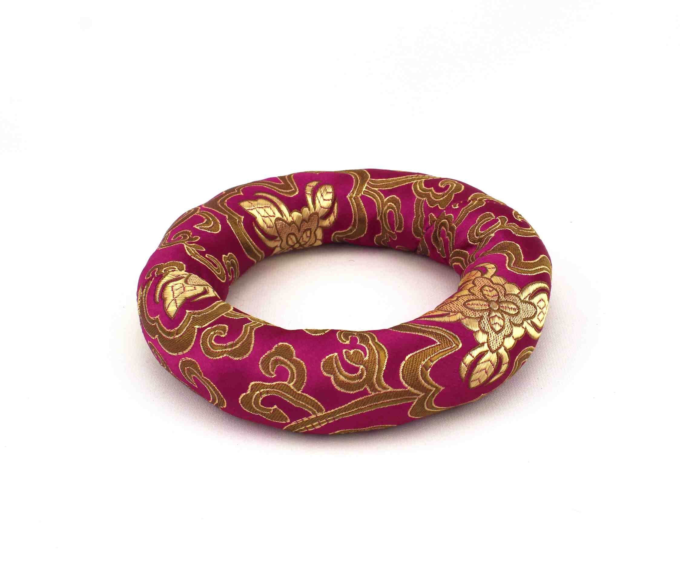 Vankúš brokátový prstencový purpurový - 15 cm priemer