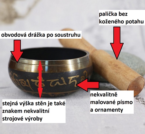 znaky nekvalitní tibetské mísy