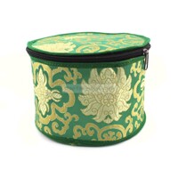 Pouzdro na tibetské mísy - 20cm zeleno-zlaté