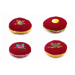 Full round cushion with embroidery - 15cm - burgundy