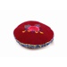 Full round cushion with embroidery - 15cm - burgundy