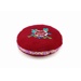 Full round cushion with embroidery - 15cm - burgundy