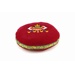 Full round cushion with embroidery - 15cm - burgundy