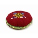 Full round cushion with embroidery - 15cm - burgundy